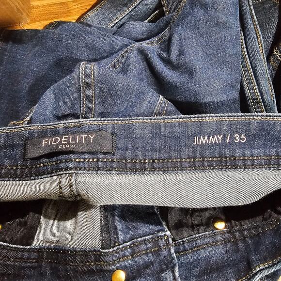 Fidelity Denim Jimmy Empirical Jeans – Dark Wash, Straight Leg, Soft Denim 35x30 - Picture 8 of 9